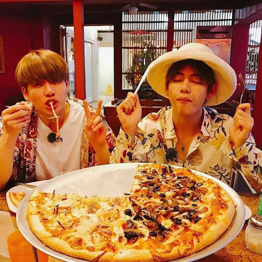 Pizza Mukbang with Jungkook and V